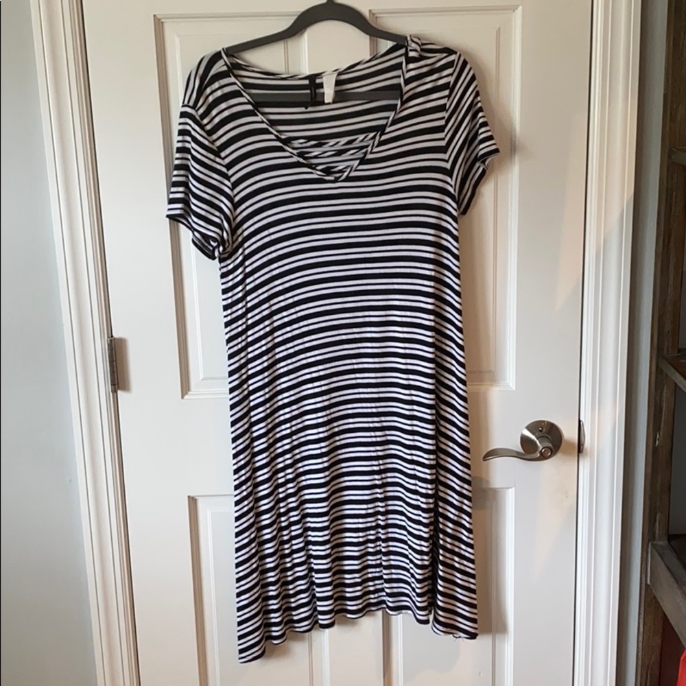 Black and White Striped Dress